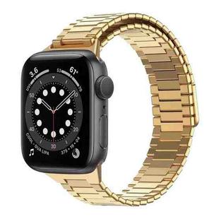 For Apple Watch Series 6 40mm Bamboo Magnetic Stainless Steel Metal Watch Strap(Gold)