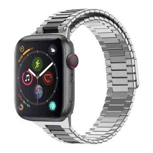 For Apple Watch Series 4 40mm Bamboo Magnetic Stainless Steel Metal Watch Strap(Silver Black)