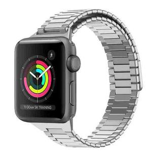 For Apple Watch Series 3 38mm Bamboo Magnetic Stainless Steel Metal Watch Strap(Silver)