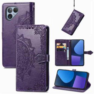 For Fairphone 5 Mandala Flower Embossed Leather Phone Case(Purple)