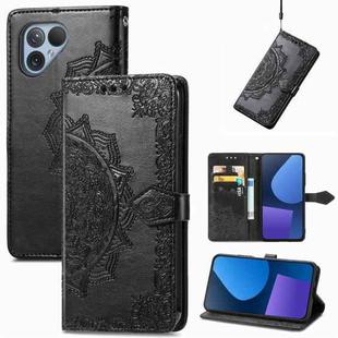 For Fairphone 5 Mandala Flower Embossed Leather Phone Case(Black)