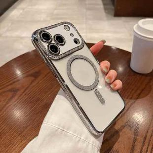 For iPhone 17 Pro Max Diamond Plated MagSafe TPU Phone Case(Silver)
