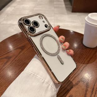 For iPhone 17 Pro Max Diamond Plated MagSafe TPU Phone Case(Gold)