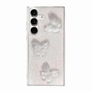 For Samsung Galaxy S23 FE 5G Clear Crystal Butterflies TPU Phone Case(Transparent)