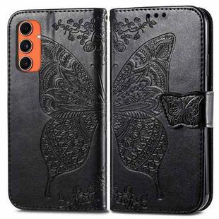 For Samsung Galaxy C55 Butterfly Love Flower Embossed Leather Phone Case(Black)