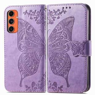 For Samsung Galaxy C55 Butterfly Love Flower Embossed Leather Phone Case(Lavender)
