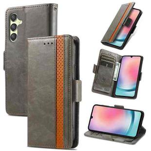 For Samsung Galaxy A05s CaseNeo Splicing Dual Magnetic Buckle Leather Phone Case(Gray)