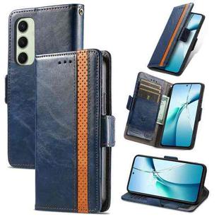 For Samsung Galaxy S24 FE 5G CaseNeo Splicing Dual Magnetic Buckle Leather Phone Case(Blue)