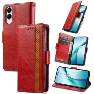 For Samsung Galaxy S25 Edge 5G CaseNeo Splicing Dual Magnetic Buckle Leather Phone Case(Red)