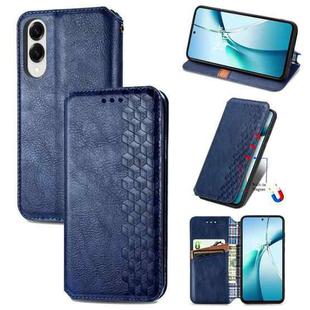 For Samsung Galaxy S25 Edge 5G Cubic Grid Pressed Magnetic Leather Phone Case(Blue)