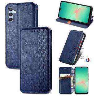 For Samsung Galaxy A26 5G Cubic Grid Pressed Magnetic Leather Phone Case(Blue)