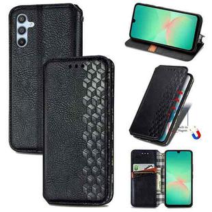 For Samsung Galaxy A26 5G Cubic Grid Pressed Magnetic Leather Phone Case(Black)