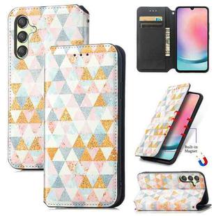 For Samsung Galaxy A25 5G CaseNeo Colorful Magnetic Leather Phone Case(Rhombus)