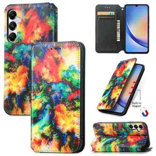 For Samsung Galaxy A35 5G CaseNeo Colorful Magnetic Leather Phone Case(Colorful Cloud)