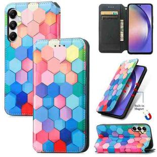 For Samsung Galaxy A55 5G CaseNeo Colorful Magnetic Leather Phone Case(Colorful Cube)