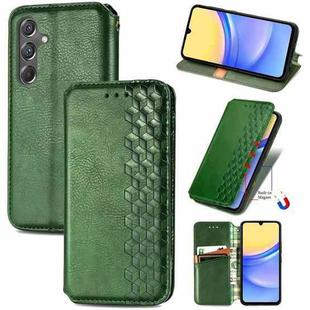 For Samsung Galaxy A15 Cubic Grid Pressed Magnetic Leather Phone Case(Green)