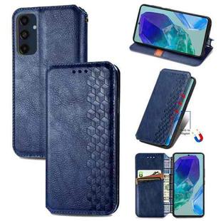 For Samsung Galaxy A16 Cubic Grid Pressed Magnetic Leather Phone Case(Blue)