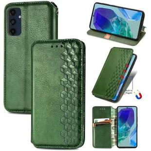 For Samsung Galaxy A16 Cubic Grid Pressed Magnetic Leather Phone Case(Green)