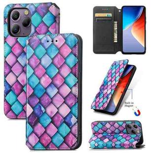 For Blackview  A96 CaseNeo Colorful Magnetic Leather Phone Case(Purple Scales)