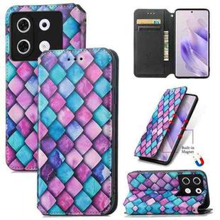 For Infinix Zero 30 5G CaseNeo Colorful Magnetic Leather Phone Case(Purple Scales)
