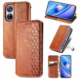 For Blackview A200 Pro Cubic Grid Pressed Magnetic Leather Phone Case(Brown)