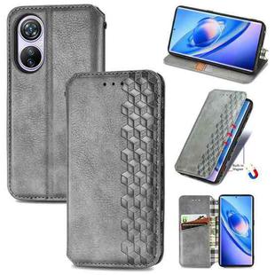 For Blackview A200 Pro Cubic Grid Pressed Magnetic Leather Phone Case(Grey)