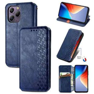 For Blackview A96 Cubic Grid Pressed Magnetic Leather Phone Case(Blue)