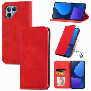 For Fairphone 5 Retro Skin Feel Magnetic Flip Leather Phone Case(Red)