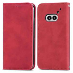 For Nothing Phone 2a Retro Skin Feel Magnetic Flip Leather Phone Case(Red)