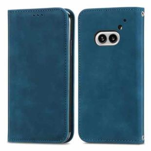 For Nothing Phone 2a Retro Skin Feel Magnetic Flip Leather Phone Case(Blue)