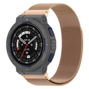 For Amazfit?Active Edge A2212 Milan Magnetic Steel Mesh Watch Band(Rose Gold)