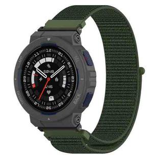 For Amazfit Active Edge A2212 Nylon Loop Hook and Loop Fastener Watch Band(Green)