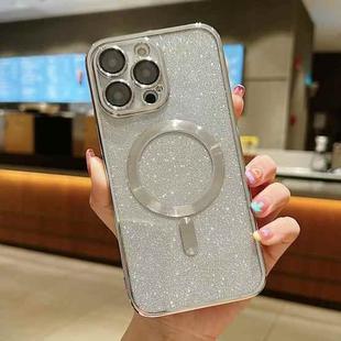 For iPhone 15 Pro MagSafe Glitter Electroplating TPU Phone Case(Silver)