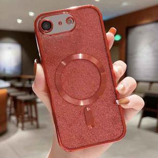 For iPhone SE 2022 / 7 / 8 MagSafe Glitter Electroplating TPU Phone Case(Red)