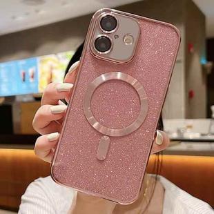 For iPhone 16 MagSafe Glitter Electroplating TPU Phone Case(Rose  Gold)