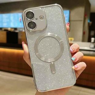 For iPhone 16 MagSafe Glitter Electroplating TPU Phone Case(Silver)