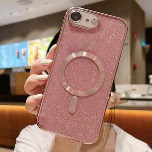 For iPhone 16e Glitter Electroplating MagSafe TPU Phone Case(Rose  Gold)