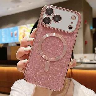 For iPhone 17 Pro Max Glitter Electroplating MagSafe TPU Phone Case(Rose  Gold)