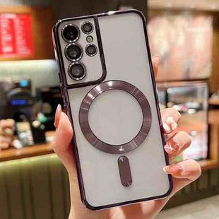 For Samsung Galaxy S25 Ultra 5G MagSafe Electroplating TPU Phone Case(Purple)