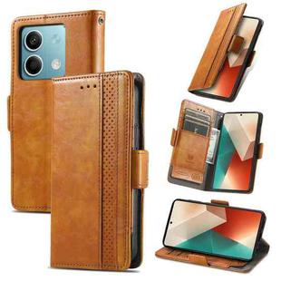 For Xiaomi Redmi Note 13 5G CaseNeo Splicing Dual Magnetic Buckle Leather Phone Case(Khaki)