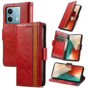 For Xiaomi Redmi Note 13 5G CaseNeo Splicing Dual Magnetic Buckle Leather Phone Case(Red)