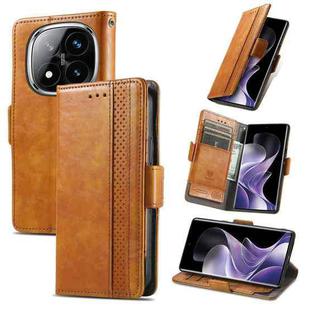 For Xiaomi Redmi Note 14 Pro+ 5G CaseNeo Splicing Dual Magnetic Buckle Leather Phone Case(Khaki)