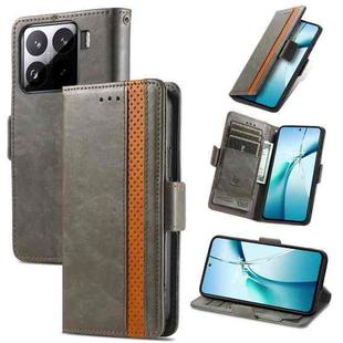 For Xiaomi 15 CaseNeo Splicing Dual Magnetic Buckle Leather Phone Case(Gray)