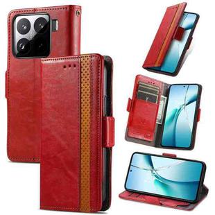For Xiaomi 15 CaseNeo Splicing Dual Magnetic Buckle Leather Phone Case(Red)