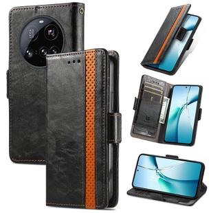 For Xiaomi 15 Ultra CaseNeo Splicing Dual Magnetic Buckle Leather Phone Case(Black)