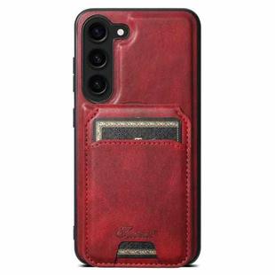 For Samsung Galaxy S23 5G Suteni H15  Oil Eax Leather Detachable Wallet Back Phone Case(Red)