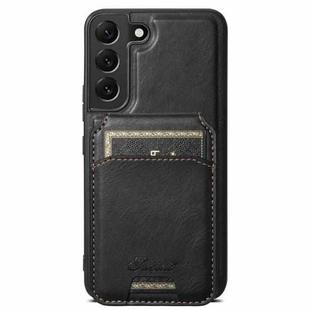 For Samsung Galaxy S22+ 5G Suteni H15  Oil Eax Leather Detachable Wallet Back Phone Case(Black)