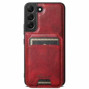 For Samsung Galaxy S22+ 5G Suteni H15  Oil Eax Leather Detachable Wallet Back Phone Case(Red)