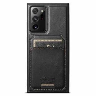 For Samsung Galaxy Note20 Ultra 5G Suteni H15  Oil Eax Leather Detachable Wallet Back Phone Case(Black)