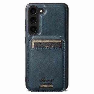 For Samsung Galaxy S24 5G Suteni H15  Oil Eax Leather Detachable Wallet Back Phone Case(Blue)